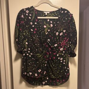 Joie Floral Black Blouse Viscose